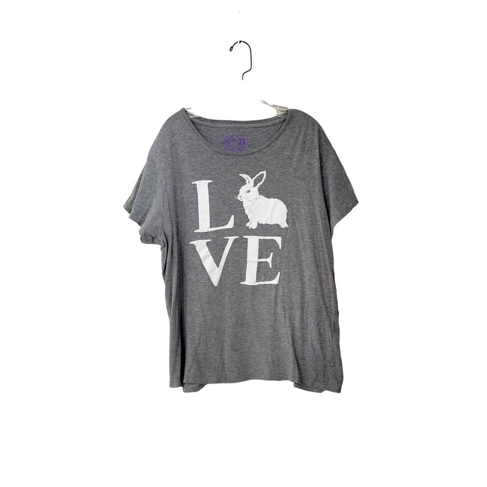 Gray Bunny Love T Shirt Size 3X Crazy Dog - Picture 5 of 5